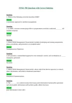 FEMA 700 Questions with Correct Solutions