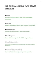 Nur 176 Exam 3 Actual Paper Solved&NewLine;Questions&NewLine;