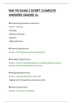 Nur 176 Exam 3 Script Complete&NewLine;Answers Graded A&plus;