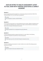 Nur 204 Intro To Health Assessment Latest&NewLine;Actual Exam With Verified Questions & Correct&NewLine;Answers&NewLine;