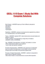 GEOL 1110 Exam 1 Study Set With Complete Solutions