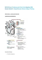 NUR 425 Exam 3 Cardiovascular Study Guide Questions With &NewLine;Answers Graded A&plus; Assured Success&colon; Arizona College of Nursing