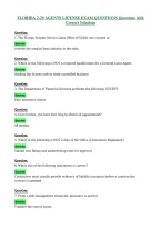 FLORIDA 2-20 AGENTS LICENSE EXAM QUESTIONS Questions with Correct Solutions