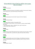 FITOUR PRIMARY GROUP EXERCISE CERTIFICATION Questions with Correct Solutions