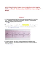 NUR 425 Exam 3- Medical Surgical Comprehensive Study Guide Questions&NewLine;And Answers Rated A&plus; New Update Assured Satisfaction&colon; Arizona College of&NewLine;Nursing