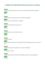 FLORIDA STATE FIRE INSPECTOR Questions with Correct Solutions