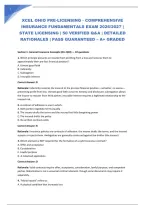 Xcel Ohio Pre-Licensing - Comprehensive Insurance Fundamentals Exam 2026&sol;2027 &vert; State Licensing &vert; 50 Verified Q&A &vert; Detailed Rationales &vert; Pass Guaranteed &ndash; A&plus; Graded