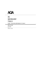 aqa as level 2026  sociology paper 1 mark scheme 