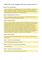 RNSG 1105 - Exam 1 Questions with Correct Answers &lpar;Grade A&plus;&rpar;