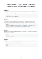 Nur 1023 Unit 6 Latest Actual Exam With&NewLine;Verified Questions & Correct Answers