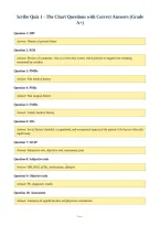 Scribe Quiz 1 - The Chart Questions with Correct Answers &lpar;Grade&NewLine;A&plus;&rpar;