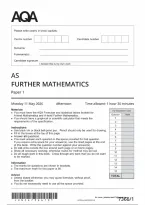 AQA AS Level Further Mathematics Paper 1 2026