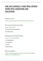 Nur 5461 Module 4 Quiz Final Review&NewLine;Paper With Questions And&NewLine;Solutions&NewLine;
