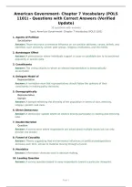 American Government- Chapter 7 Vocabulary &lpar;POLS&NewLine;1101&rpar; - Questions with Correct Answers &lpar;Verified&NewLine;Update&rpar;