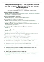 American Government POLS 1101&colon; Course Overview&NewLine;and Key Concepts - Questions with Correct Answers&NewLine;&lpar;Verified Update&rpar;