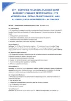 Cfp - Certified Financial Planner Exam 2026&sol;2027 &vert; Finance Certification &vert; 170 Verified Q&A &vert; Detailed Rationales &vert; Ngn-Aligned &vert; Pass Guaranteed &ndash; A&plus; Graded