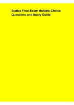 Statics Final Exam Multiple Choice Questions & Study Guide