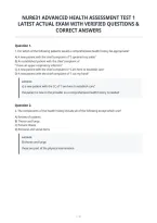 Nur631 Advanced Health Assessment Test 1&NewLine;Latest Actual Exam With Verified Questions &&NewLine;Correct Answers