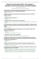 American Government POLS 1101 Chapter 1 &NewLine;Questions with Correct Answers &lpar;Verified Update&rpar;