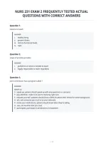 Nurs 231 Exam 2 Frequently Tested Actual&NewLine;Questions With Correct Answers