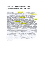 EUP1501Assignment1Quiz&NewLine;Overviewexamtestfor2026