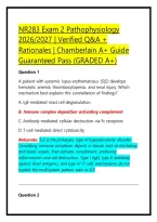 NR283 Exam 2 Pathophysiology 2026&sol;2027 &vert; Verified Q&A &plus; Rationales &vert; Chamberlain A&plus; Guide Guaranteed Pass &lpar;GRADED A&plus;&rpar;
