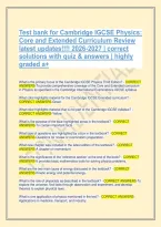 Cambridge IGCSE Physics 0625 Core & Extended Test Bank 2026&ndash;2028 &ndash; Real Exam Questions with 100&percnt; Verified Answers &vert; A&plus; Graded Syllabus Review