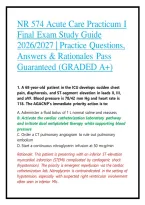 NR 574 Acute Care Practicum I Final Exam Study Guide 2026&sol;2027 &vert; Practice Questions&comma; Answers & Rationales Pass Guaranteed &lpar;GRADED A&plus;&rpar;