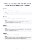 Nursing 200 Exam 3&colon; Practice Problems Updated&NewLine;Actual Questions With Correct Answers&NewLine;
