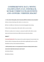 Comprehensive Data Mining&NewLine;Examination &lpar;Tan&comma; Steinbach&comma;&NewLine;Kumar Curriculum&rpar; Questions&NewLine;And Answers&period; Verified 2026&sol;2027