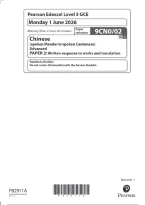 Pearson Edexcel A-Level Chinese 9CN0&sol;02 Paper 2 &ndash; Written Response to Works and Translation QP & MS Merged June 2026