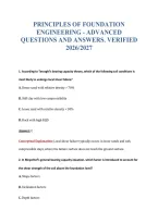 Principles Of Foundation Engineering Exam Bundle Questions With Verified Answers