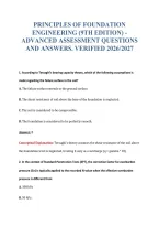 Principles Of Foundation&NewLine;Engineering &lpar;9Th Edition&rpar; -&NewLine;Advanced Assessment Questions&NewLine;And Answers&period; Verified 2026&sol;2027