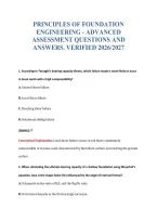 Principles Of Foundation&NewLine;Engineering - Advanced&NewLine;Assessment Questions And&NewLine;Answers&period; Verified 2026&sol;2027