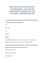 Principles Of Foundation&NewLine;Engineering - Advanced&NewLine;Assessment Questions And&NewLine;Answers&period; Verified 2026&sol;2027