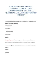 Comprehensive Medical&NewLine;Assisting Examination&NewLine;&lpar;Administrative & Clinical&rpar;&NewLine;Questions And Answers&period; Verified&NewLine;2026&sol;2027
