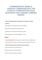 Comprehensive Medical&NewLine;Assisting Administrative And&NewLine;Clinical Competencies Exam&NewLine;Questions And Answers&period; Verified&NewLine;2026&sol;2027