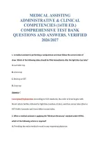 Medical Assisting&NewLine;Administrative & Clinical&NewLine;Competencies &lpar;14Th Ed&period;&rpar;&NewLine;Comprehensive Test Bank&NewLine;Questions And Answers&period; Verified&NewLine;2026&sol;2027