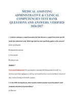 Medical Assisting&NewLine;Administrative & Clinical&NewLine;Competencies Test Bank&NewLine;Questions And Answers&period; Verified&NewLine;2026&sol;2027
