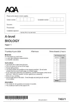 AQA A-Level Biology 7402&sol;1 Paper 1 &ndash; Question Paper & Mark Scheme Merged June 2026