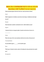 BIOS 256 COMPREHENSIVE FINAL EXAM &NewLine;Questions with Verified Correct Answers 