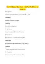 Bio 340 Exam Questions with Verified Correct &NewLine;Answers