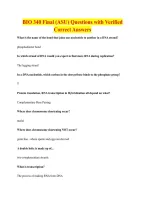 BIO 340 Final &lpar;ASU&rpar; Questions with Verified &NewLine;Correct Answers 