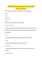 BUNDLE OF BIOS 256  QUESTIONS WITH VERIFIED COORRECT ANSWERS