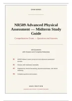 NR509 &sol; NR 509 MIDTERM STUDY GUIDE ACTUAL EXAM 2026&sol;2027 &vert; Advanced Physical Assessment &vert; Chamberlain &vert; Verified Q&A &vert; Pass Guaranteed - A&plus; Graded&NewLine;&NewLine;