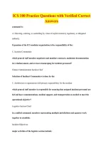 ICS 100 Practice Questions with Verified Correct &NewLine;Answers 