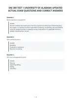 Om 300 Test 1 University Of Alabama Updated&NewLine;Actual Exam Questions And Correct Answers&NewLine;