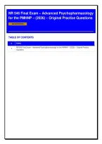 &colon; NR 546 Final Exam 2026 &vert; Advanced Psychopharmacology for the PMHNP &vert; Original Practice Questions & Answers