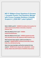 NR 511 Midterm Exam Questions & Answers &NewLine;&vert; Complete Practice Test Questions Merged &NewLine;with Correct Complete Solutions &vert;&vert; Already &NewLine;Graded A&plus; &vert;&vert; 2026-2027 Latest Update&excl;&excl;&excl;
