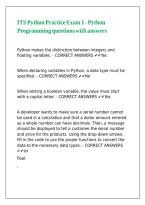 ITS Python Practice Exam 1 - Python Programming questions with answers&period;